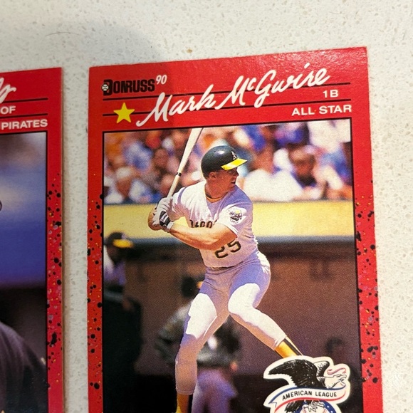 Donruss 90 Barry Bonds and Mark McGwire Baseball Cards - Picture 3 of 15